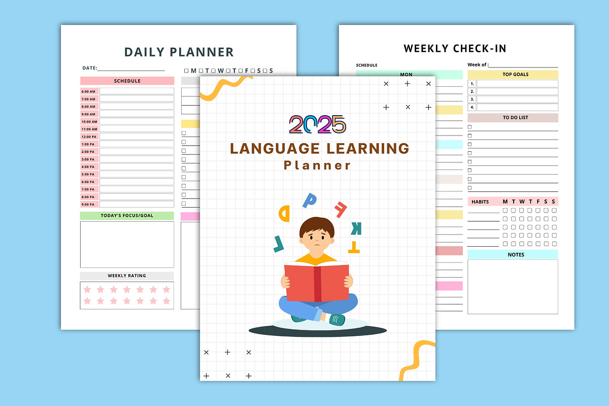 2025 Language Learning Planner, a Stationery Template by Designmela01 (Photo 2 of 5)