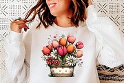 Watercolor easter flower basket clip, an Illustration by SinaCreation (Thumbnail 7 of 11)