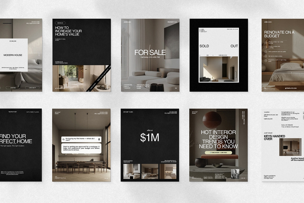 Real Estate Instagram Template Kit, a Social Media Template by Prapti Design (Photo 3 of 10)