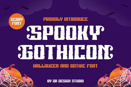 Spooky Gothicon - Halloween Font, a Blackletter Font by QR Design Studio
