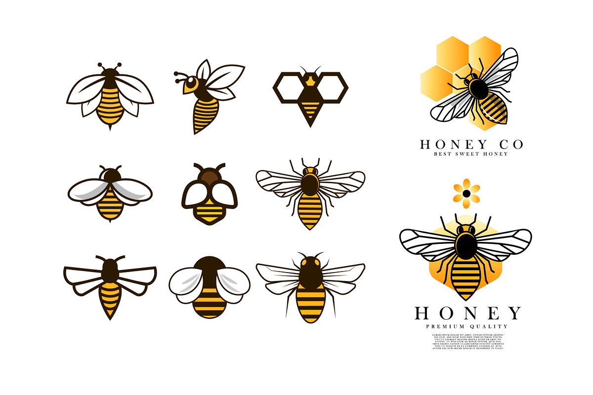HONEY BEE LOGO & BADGE SET, a Branding & Logo Template by grindstudio (Photo 10 of 13)
