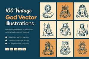 Vintage God Vector Illustration, a Person Illustration by Creative Stall