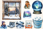 Cozy Winter Northern Lights Bundle, an Illustration by Libby Wishes (Thumbnail 2 of 7)