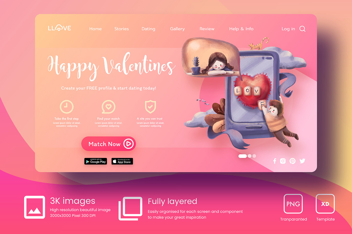 Message for Valentine's day, a Decorative Illustration by Artmeesri (Photo 3 of 3)