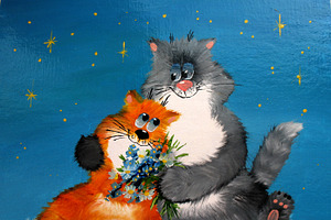 №14 Enamoured cat and cat