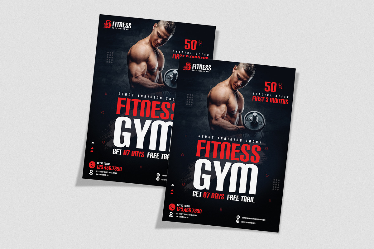 Fitness Flyer Template | Gym Flyer, a Flyer Template by Designscozy (Photo 4 of 5)