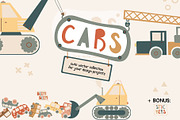 Cars. Cute collection for kids., an Illustration by Julia Martyshkina (Thumbnail 1 of 9)