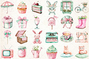 Watercolor Pastel Garden Clipart, a Graphic by Libby Wishes (Thumbnail 3 of 7)