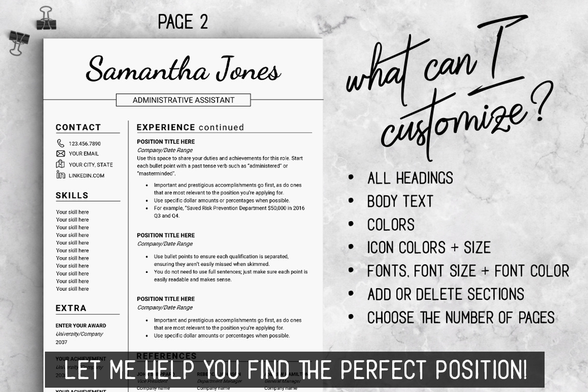Minimalist RESUME Template // Jones, a Resume Template by LevelUpResume (Photo 4 of 5)