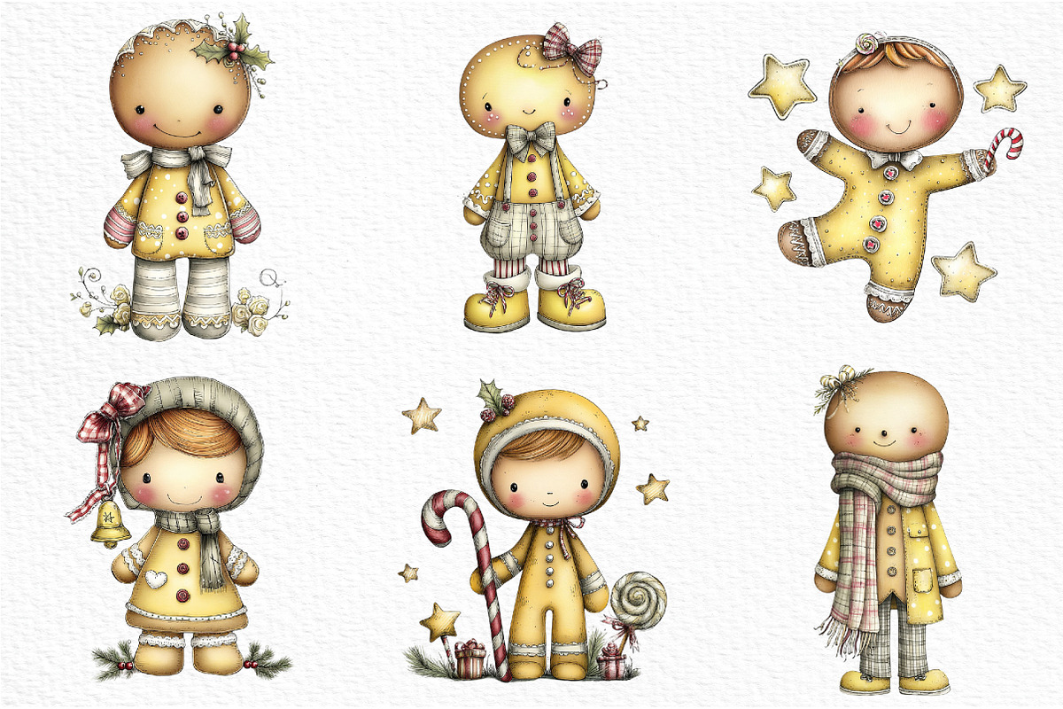 Christmas Gingerbread Man Clipart, an Illustration by Craft Nest (Photo 6 of 6)