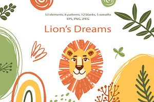Lion's Dreams - Vector Clip Art Set