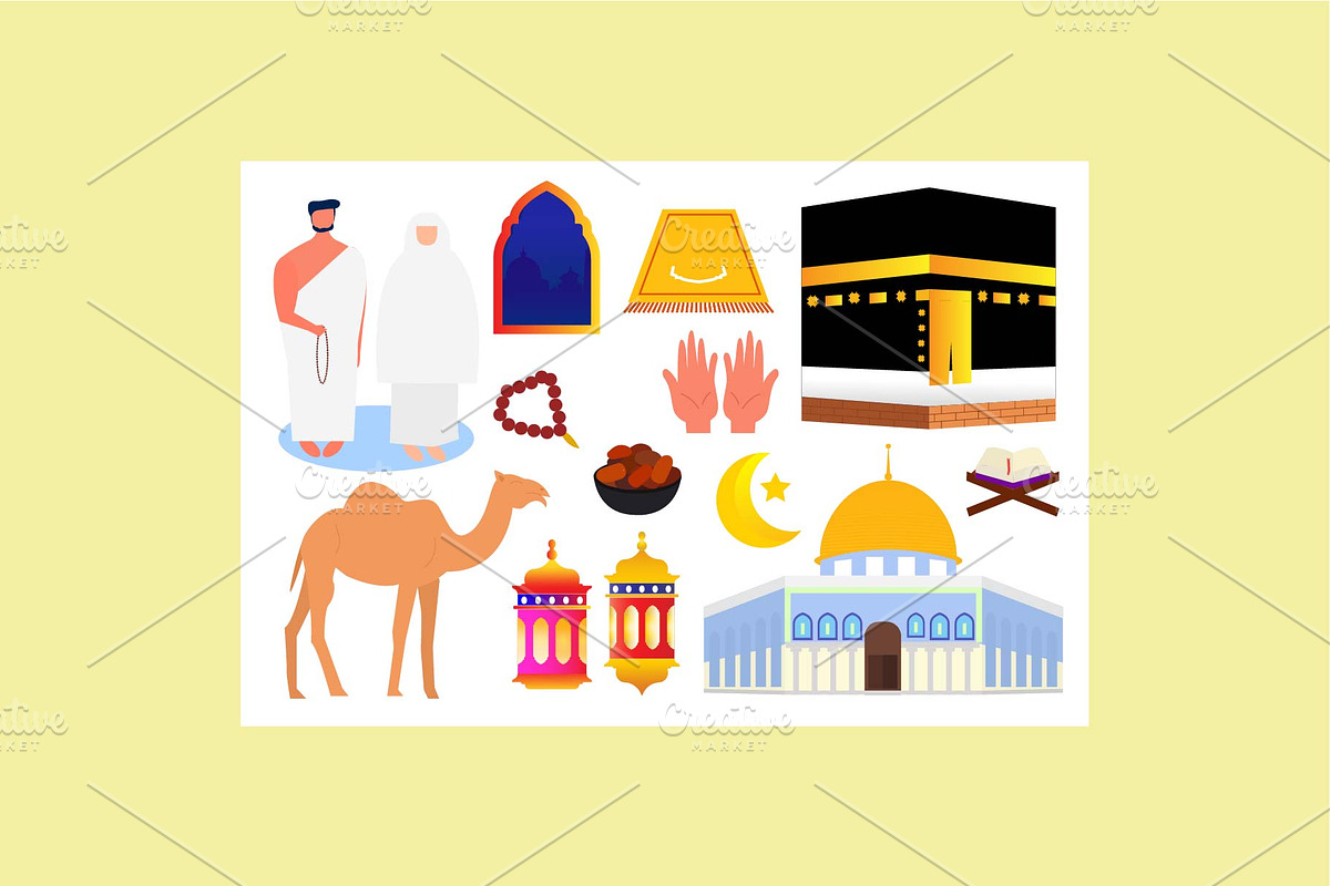 SALE Hajj Pilgrimage Bundle, a Person Illustration by bungamustia (Photo 5 of 8)