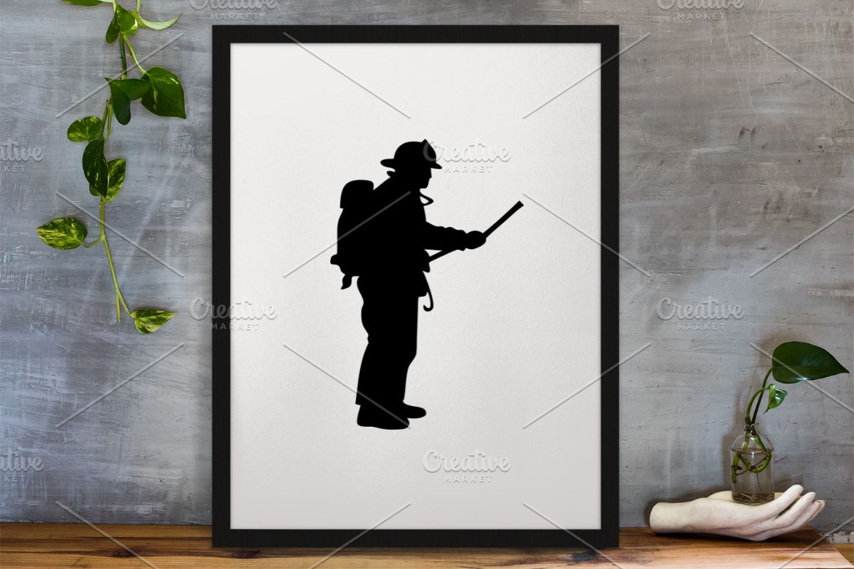 Firefighter Silhouettes SVG, a Work Illustration by newminddesign (Photo 3 of 3)