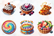 Pie Watercolor ClipArt's, an Illustration by RobertsArt (Thumbnail 6 of 9)