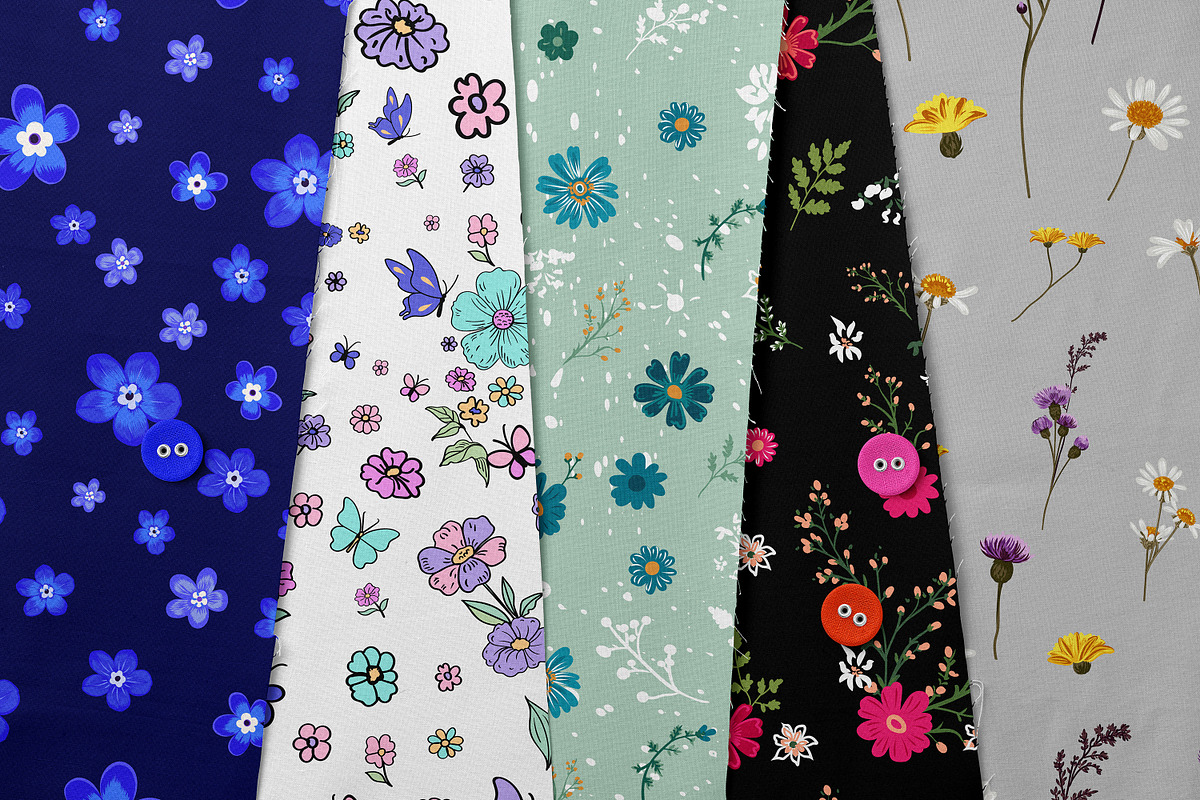 Liberty Floral Seamless Patterns, a Pattern Graphic by FleurArt (Photo 4 of 6)