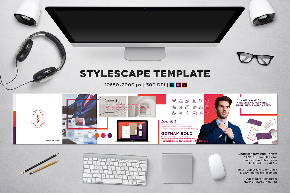 Stylescape / Moodboard Template 02, a Product Mockup by Andre28 (Photo 1 of 6)