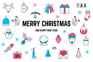 Christmas Icons & Seamless Patterns