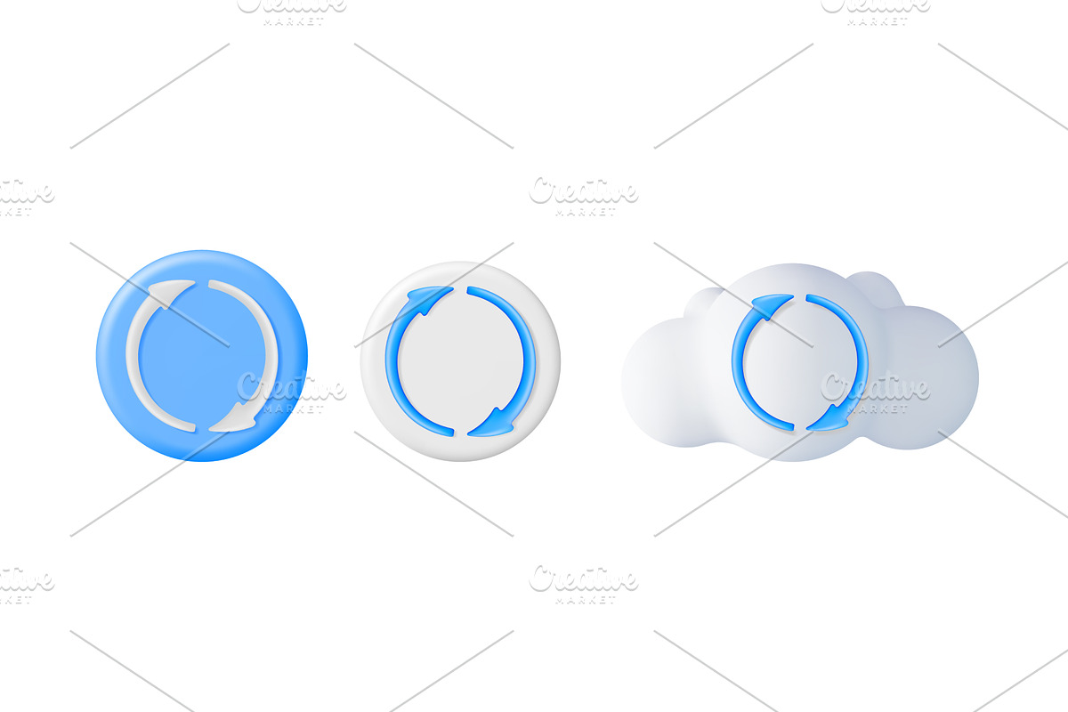 3d illustration set of circular, a Technology Illustration by Abscent