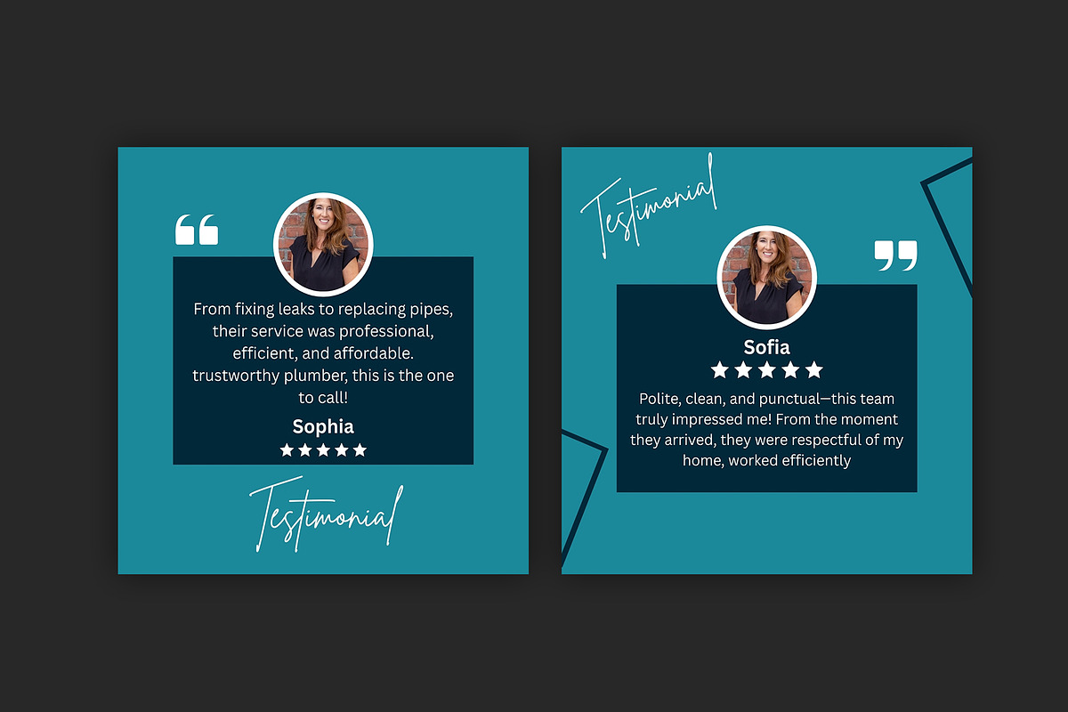 Modern Testimonial Post Template preview 3