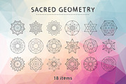 Vector Sacred Geometry 18 Items, an Illustration by Moo Graphics (Thumbnail 1 of 4)