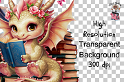 Dragon Reading Book PNG Bundle, a Graphic by Clipart Bloom (Thumbnail 12 of 12)