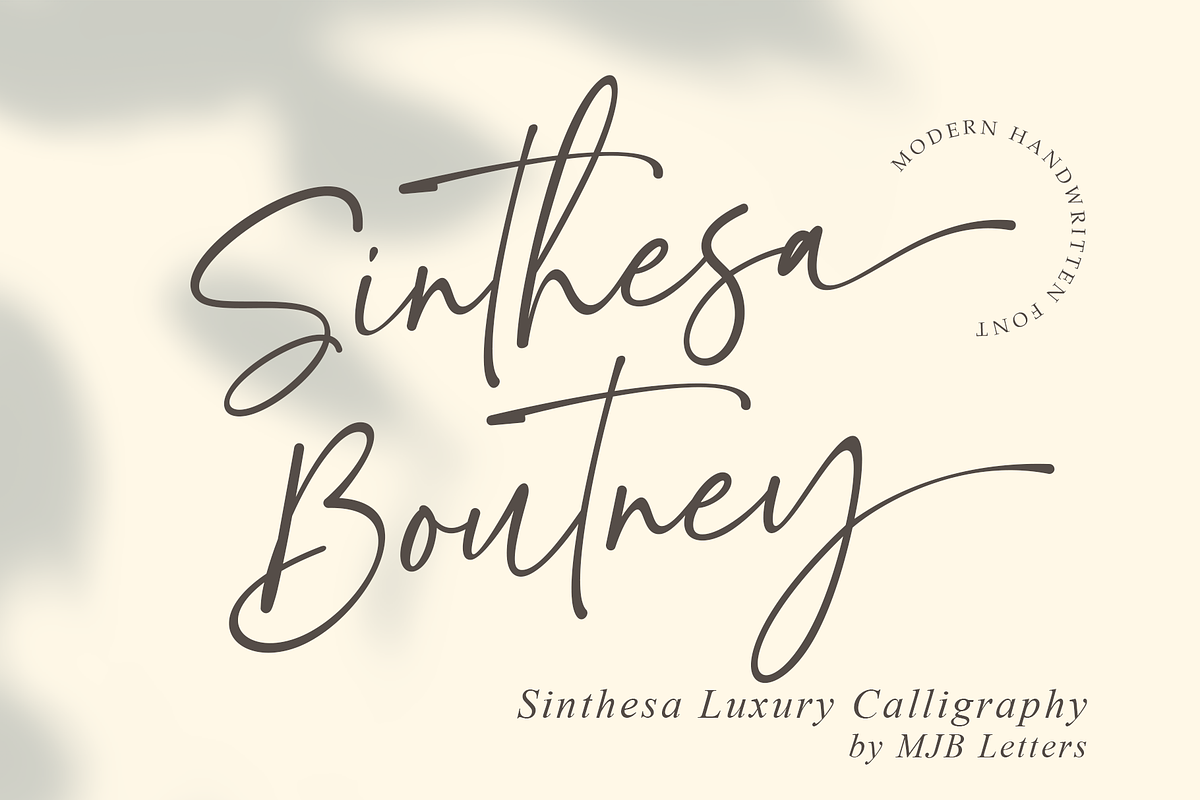 Sinthesa Boutney – Luxury Handwritte, a Script Font by MJB Letters (Photo 1 of 12)