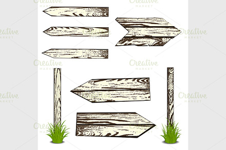 Set of wooden planks