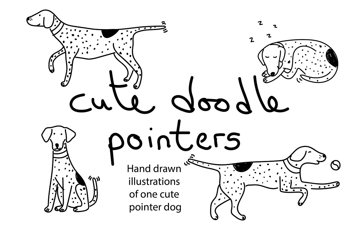 Cute Doodle Pointer dogs, an Animal Illustration by Liz Pengilley Studio (Photo 1 of 4)