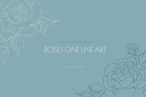 One Line Rose Flower Illustrations