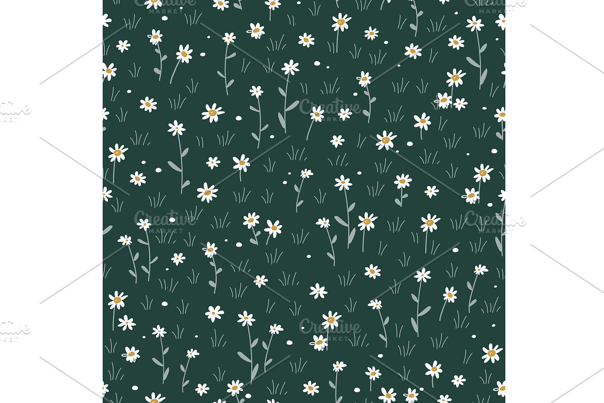 Meadow flowers seamless pattern, an Object Illustration by Toltemara