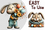 Whimsical Easter Bunny Clipart, an Illustration by cherrydesign (Thumbnail 4 of 4)