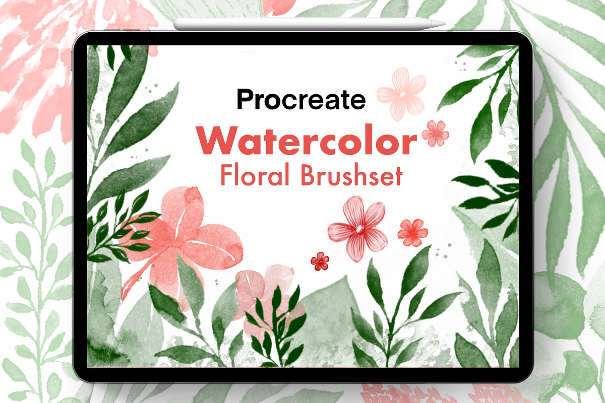 Watercolor Florals for Procreate, a Brush Add-On by buntegalerie (Photo 1 of 4)