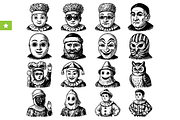 Vintage Character Mask Collection, an Object Graphic by RT Studio (Thumbnail 1 of 4)