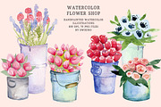 Watercolor flower shop, mother's day, a Texture Illustration by swiejko (Thumbnail 1 of 6)