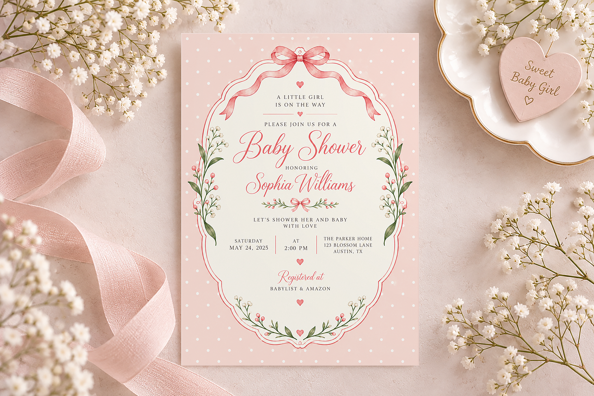 Blush Pink Floral Invitation Frames, a Background Graphic by by creative paper (Photo 6 of 7)