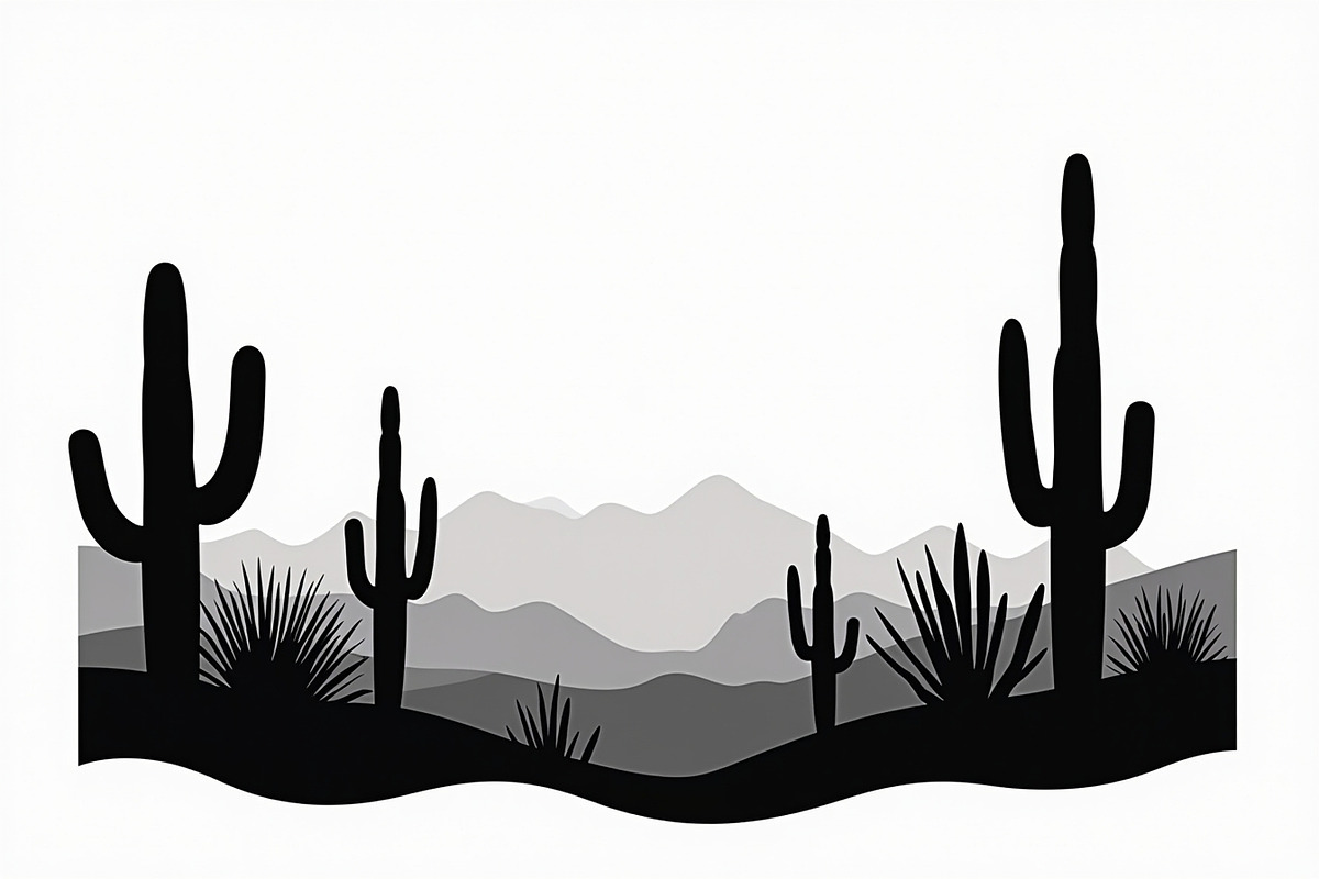 Wild Desert Cactus Scene Set, an Illustration by hafijul (Photo 14 of 15)