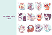 Cute Cats Zodiac Signs Collection, an Animal Illustration by ennona_art (Thumbnail 2 of 6)