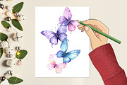 Pastel Purple Butterflies PNG, an Illustration by RobertsArt (Thumbnail 5 of 7)