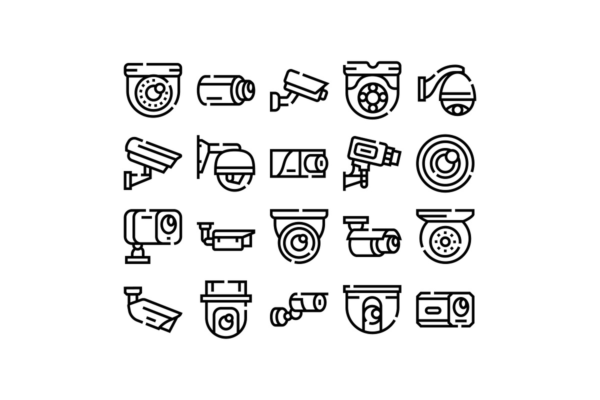 Security camera system icons for, an Object Graphic by pikepicture (Photo 1 of 3)