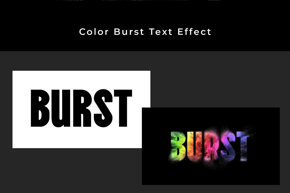 Color Burst Powder Text Effect, a Layer Style Add-On by studiogstock (Photo 2 of 2)