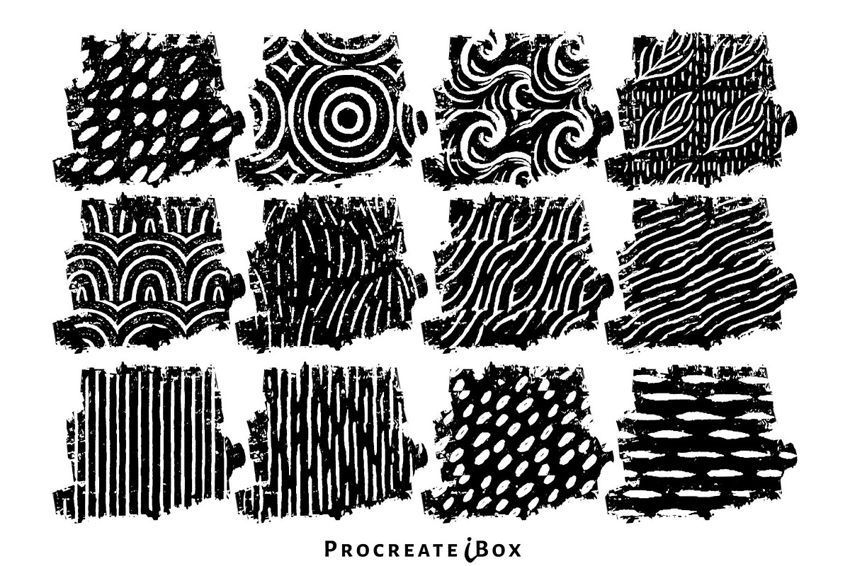 Procreate linocut brushes, a Brush Add-On by ProcreateiBox (Photo 8 of 11)