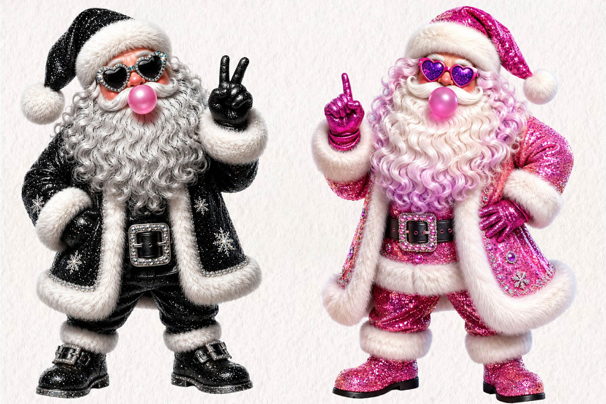 Christmas Glitter Santa PNG Bundle, a Seasonal Illustration by CreationArt (Photo 4 of 7)