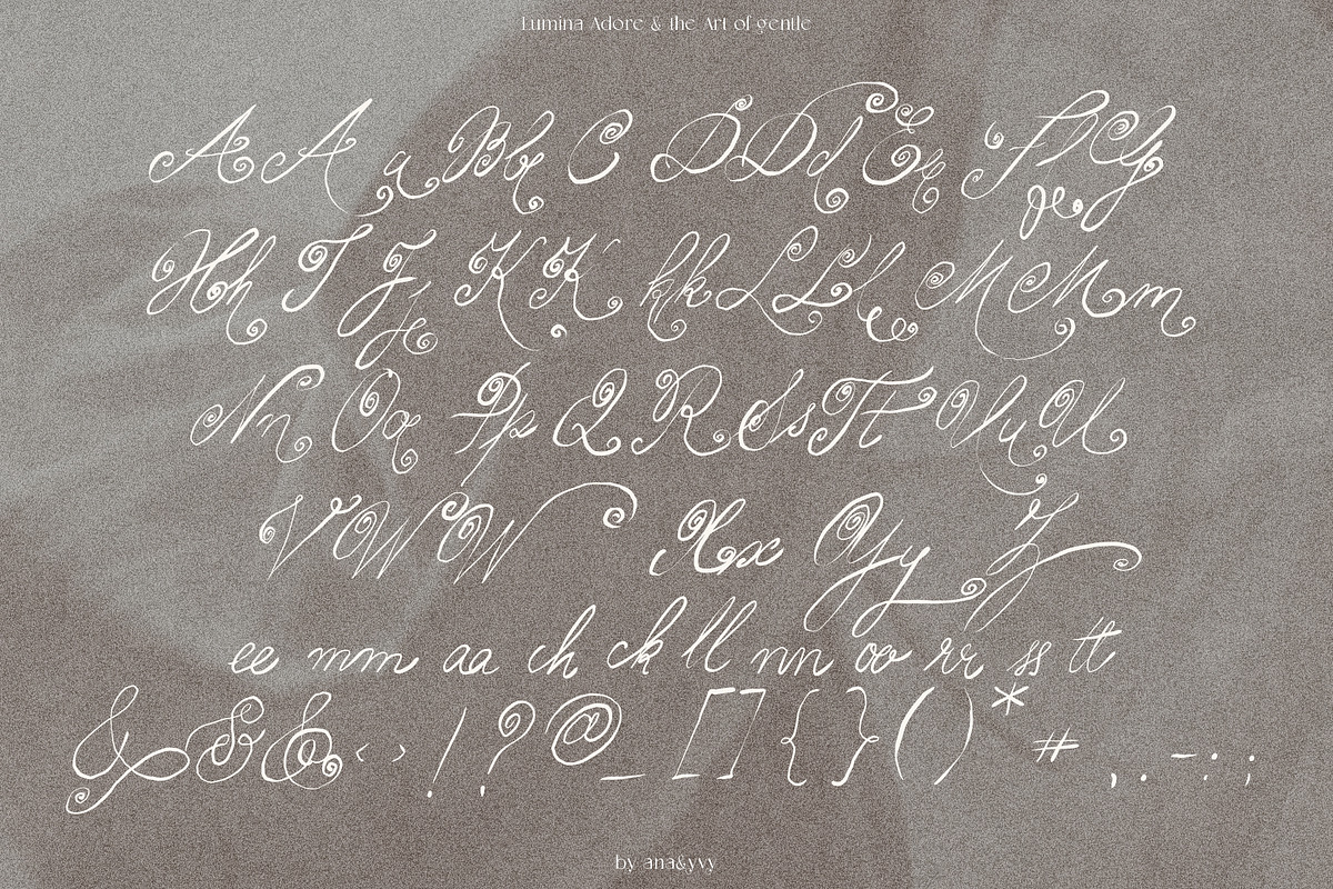 Lumina Adore & the Art of Gentle, a Handwritten Font by ana & yvy (Photo 13 of 14)