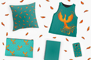 Phoenix. 5 vector patterns + bonus, a Pattern Graphic by Alla_Ri_Shop (Thumbnail 3 of 6)