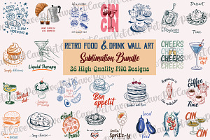 Retro Food and Drink Wall Art Bundle