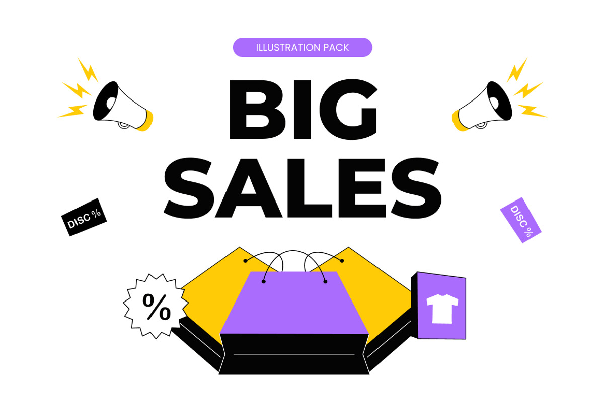 Big Sale Illustration, a Finance Illustration by Loin Studio (Photo 1 of 3)