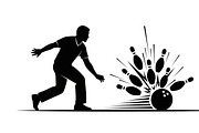 Dynamic bowling player silhouette, an Illustration by Amazin_art (Thumbnail 9 of 31)