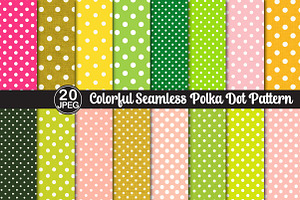 Colorful Seamless Polka Dot Pattern