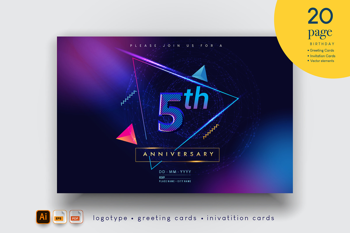 Anniversary Logo-Colorful Background, a Graphic by OtpirusGraphic (Photo 1 of 4)