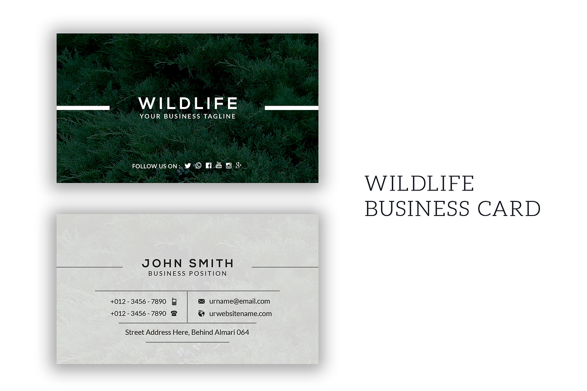 Wildlife Business Card, a Business Card Template by Creative_Arts (Photo 4 of 4)